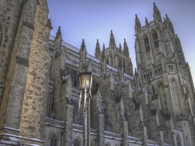 National Cathedral in winter.
