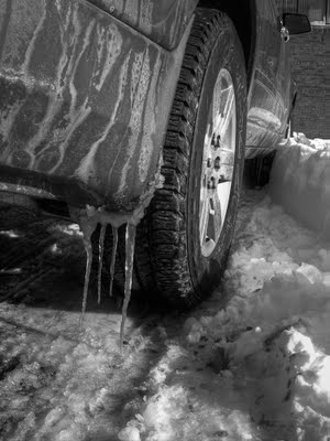 Truck tire with icicles
