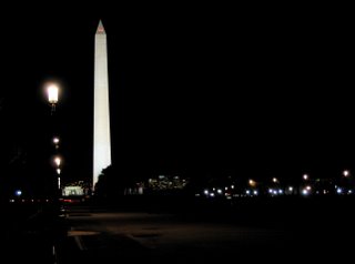 washington monument at night